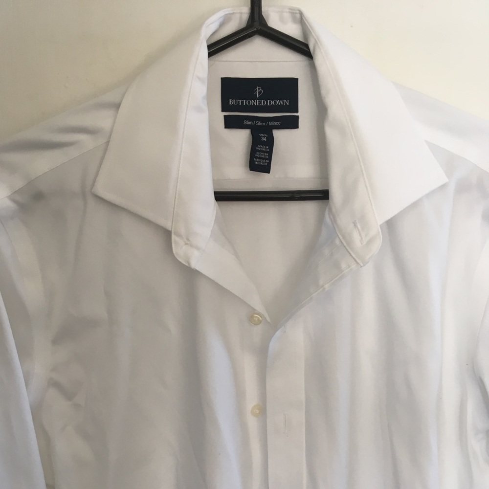 “Buttoned Down” White Dress Shirt 15 1/2 Neck 34 L